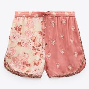 Zara mixed pattern shorts
